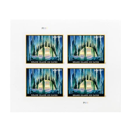 2020 US Grand Island Ice Caves Express Mail Pane Unused Forever Stamps For Mailing